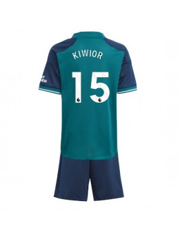 Arsenal Jakub Kiwior #15 Ausweichtrikot für Kinder 2023-24 Kurzarm (+ Kurze Hosen)